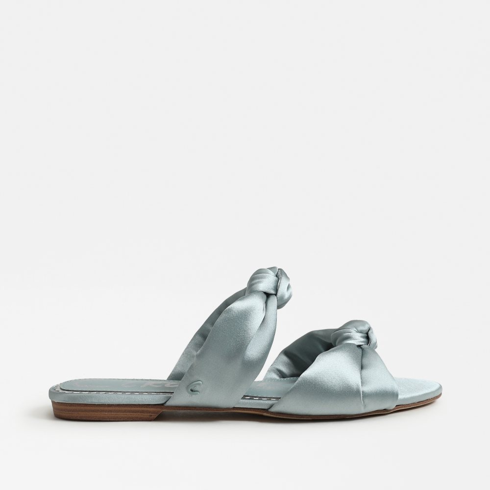 sandals featuring the marissa in satin blue haze