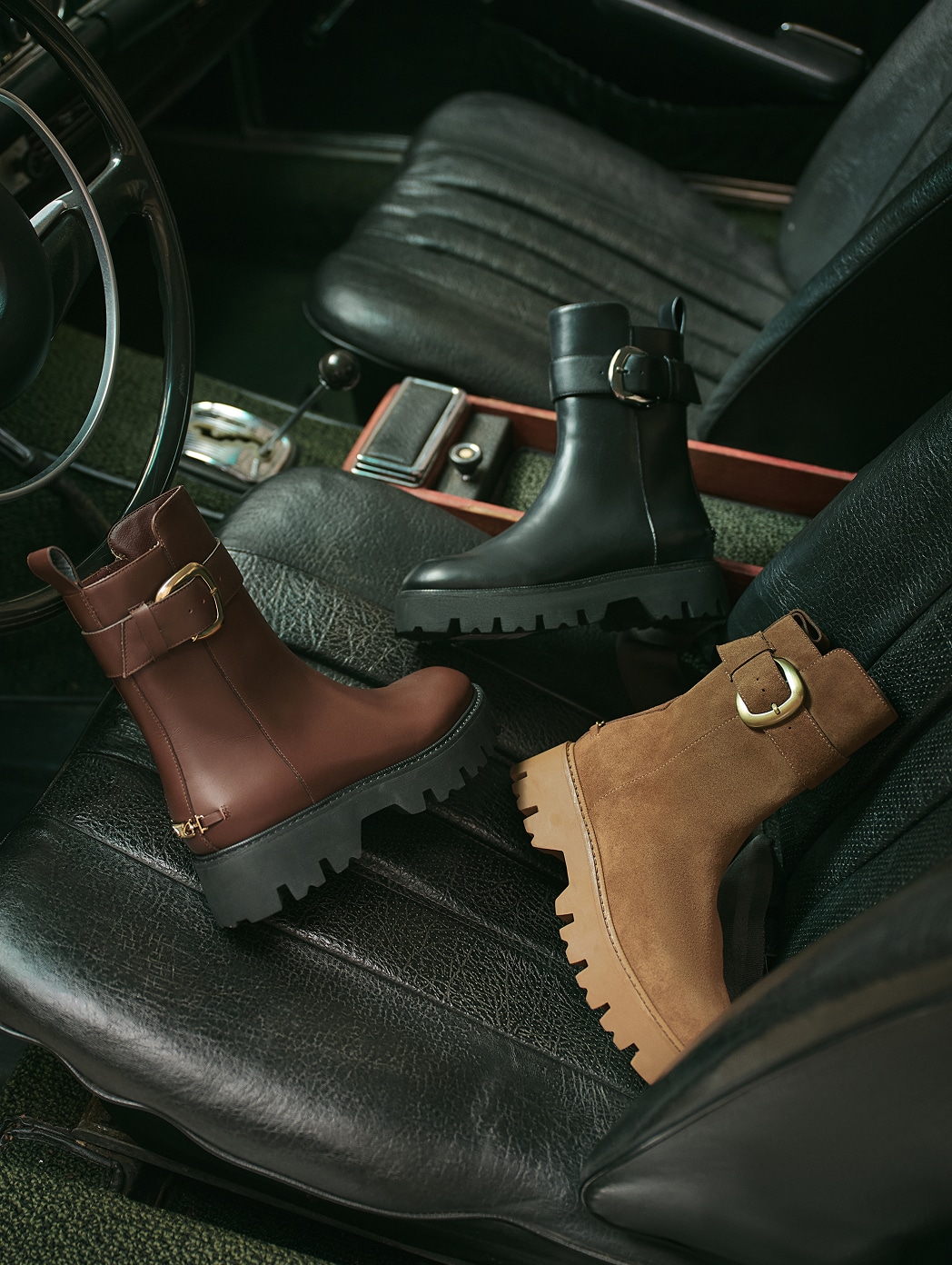 the primm lug sole bootie in various colors