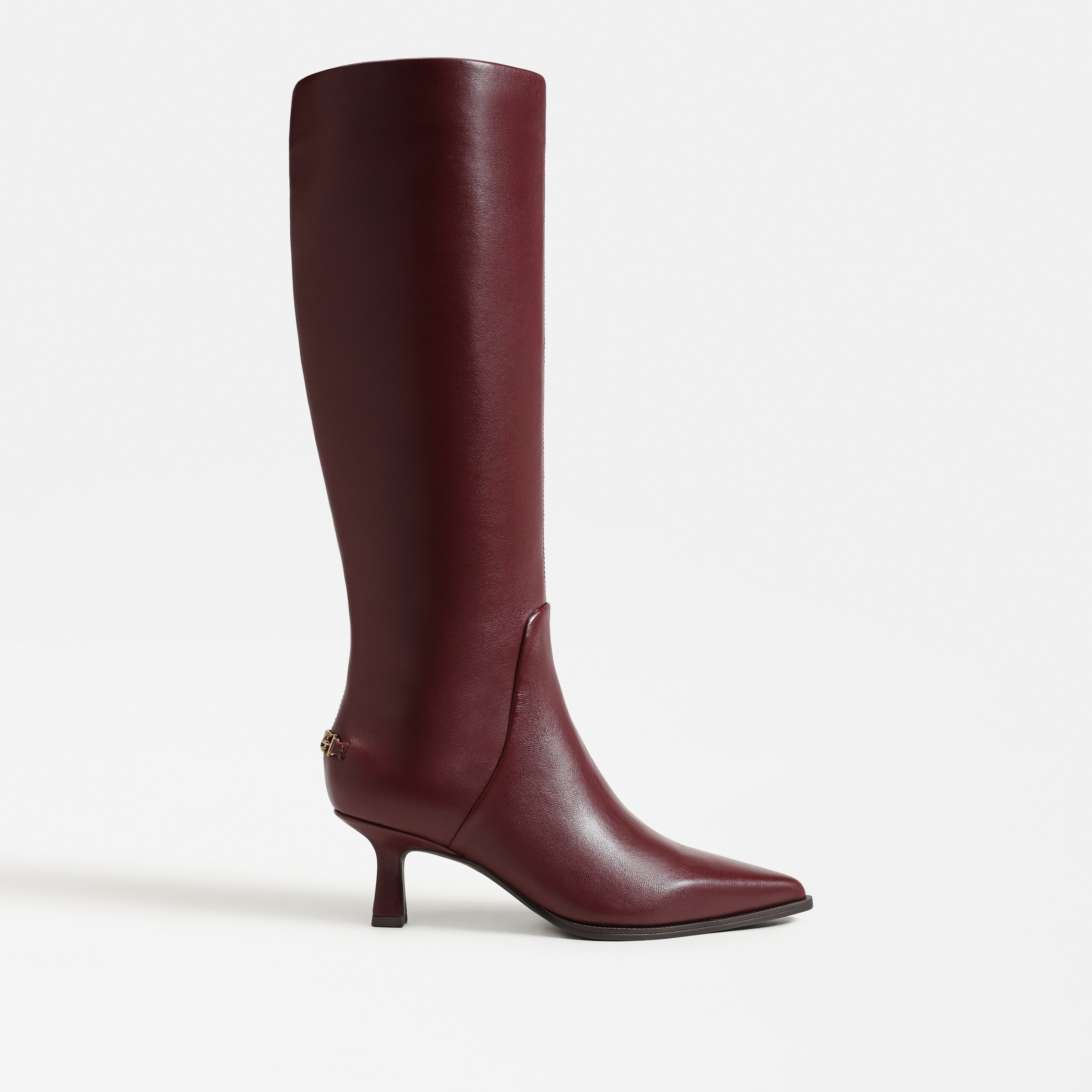 boots featuring the yulia knee high boot in dark red