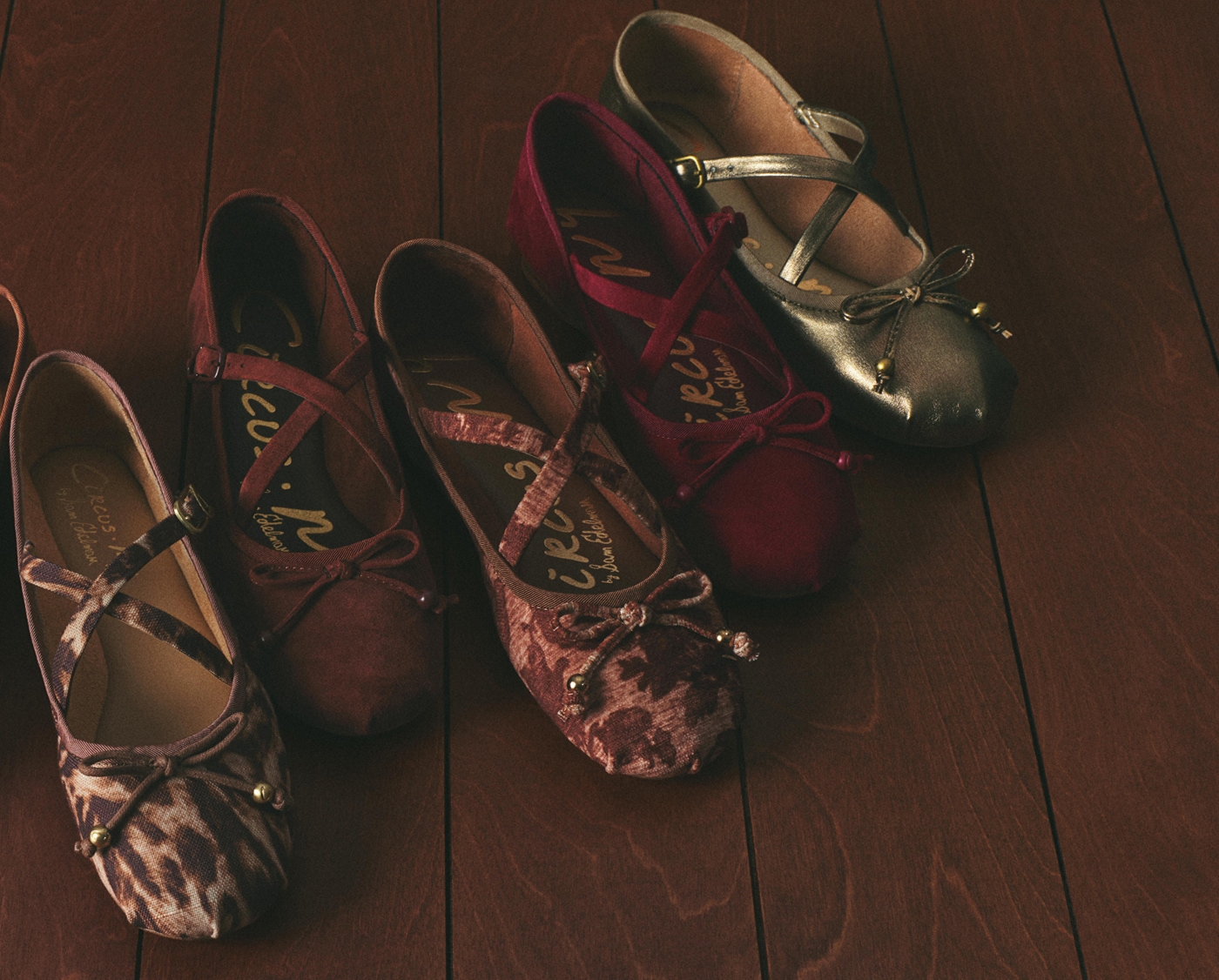 a collection of many fall colors of the zuri ballet flat