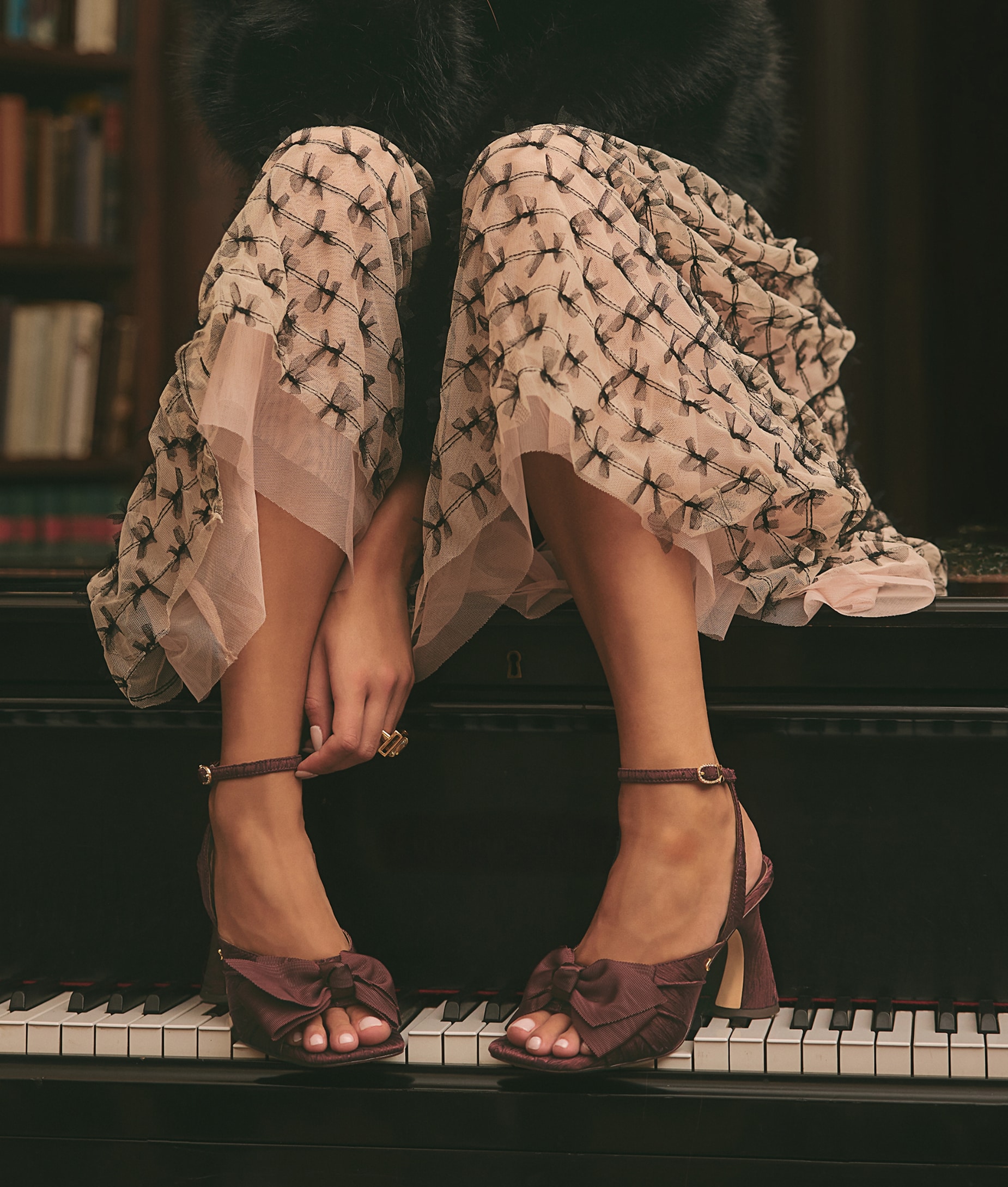 heel featuring the wilma peep toe bow dress sandal in spiced plum