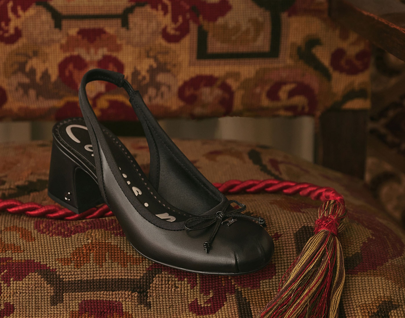 diane lingback ballet heel in black