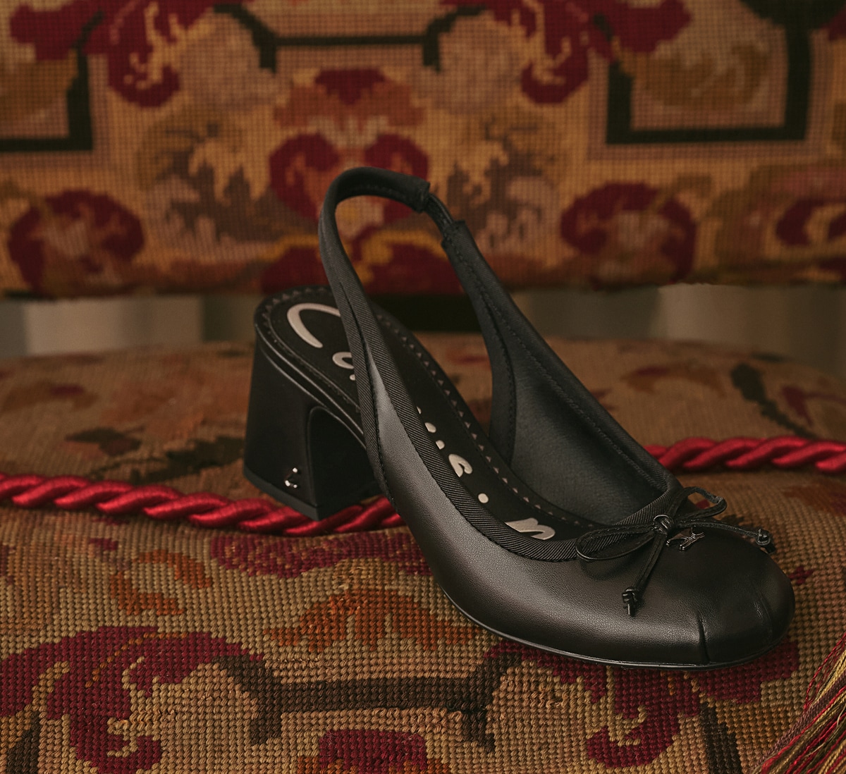 diane lingback ballet heel in black