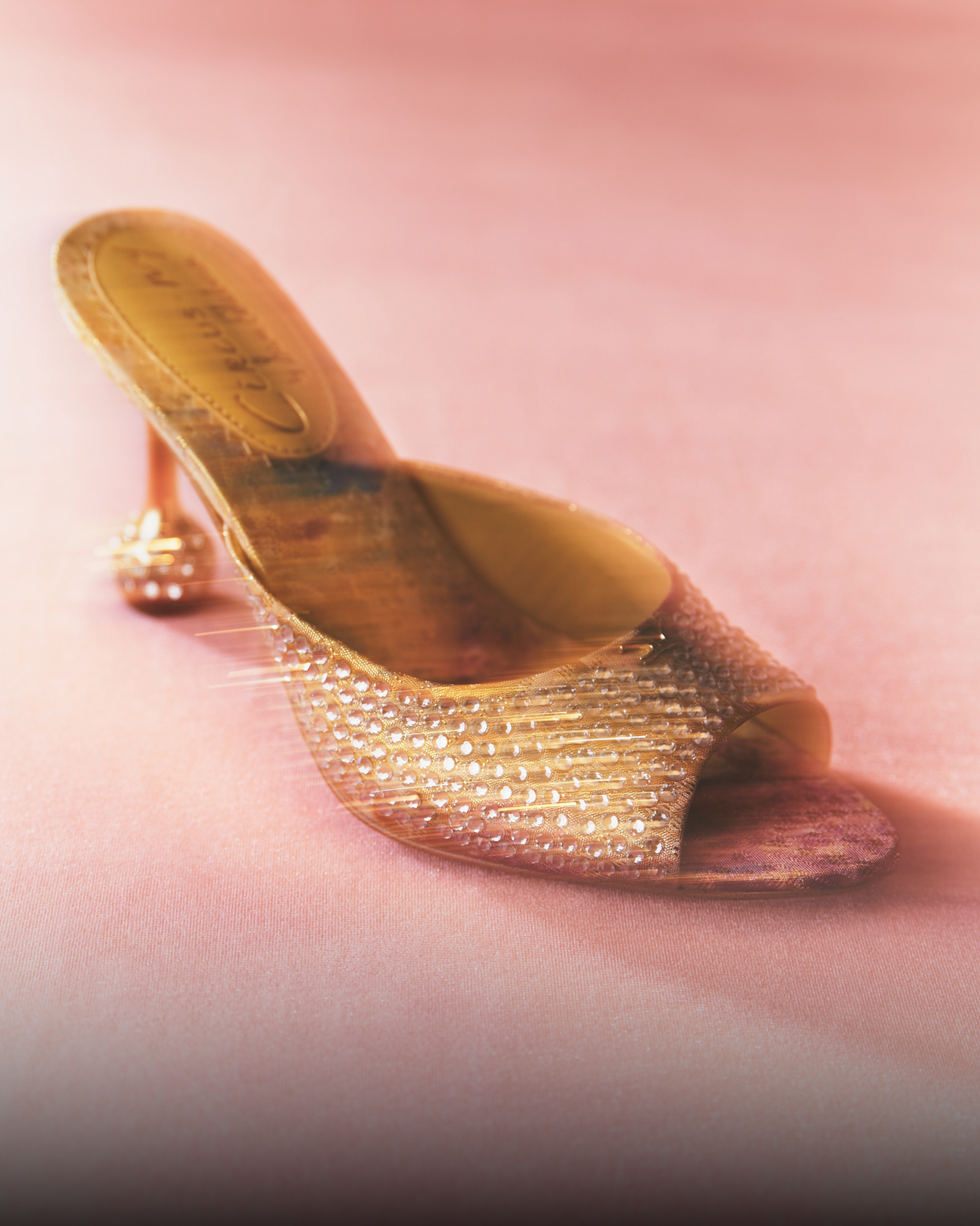 kathleen slide flat sandal in gold leaf