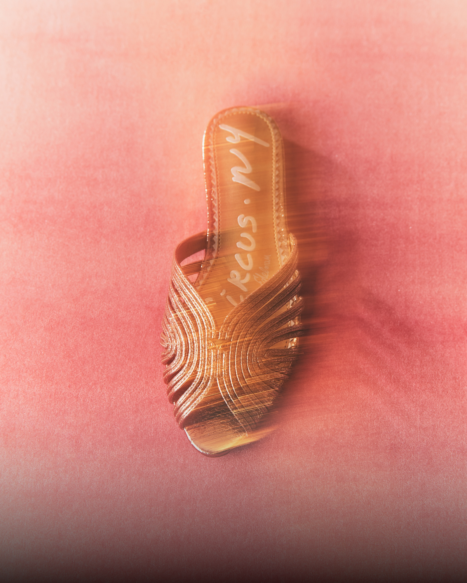 kathleen slide flat sandal in gold leaf